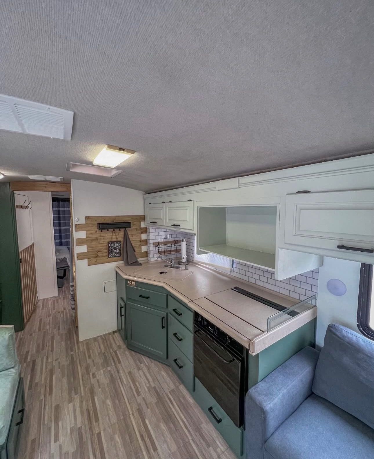 Pinkford RV interior — kitchen detail
